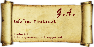 Güns Ametiszt névjegykártya
